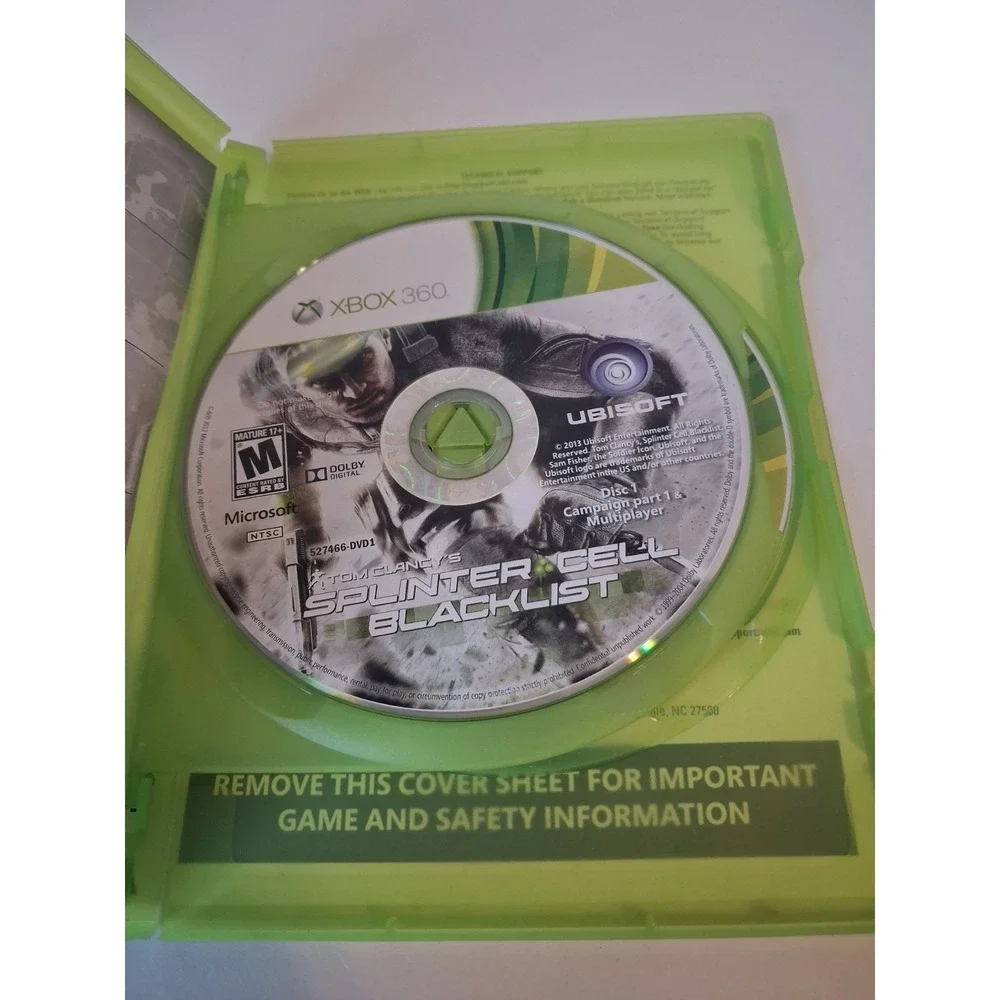 Tom Clancys Splinter Cell Blacklist Xbox 360 Discs Complete